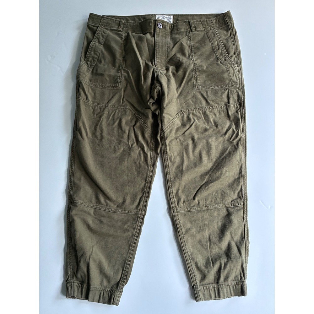 REI Cooperative Mens Size 42W x 30L Utility Canvas Jogger Pants Olive Green